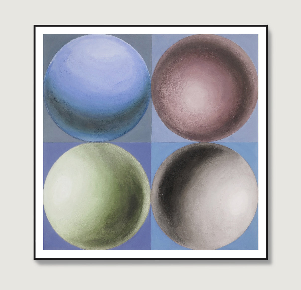 Geometric art print with spheres.