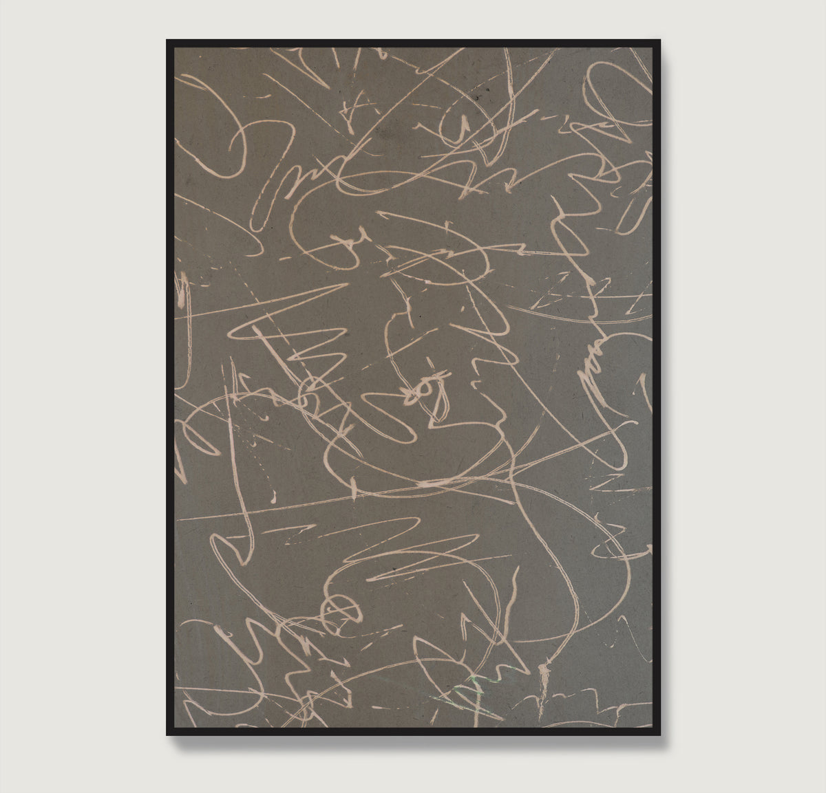 Monochrome abstract art print.