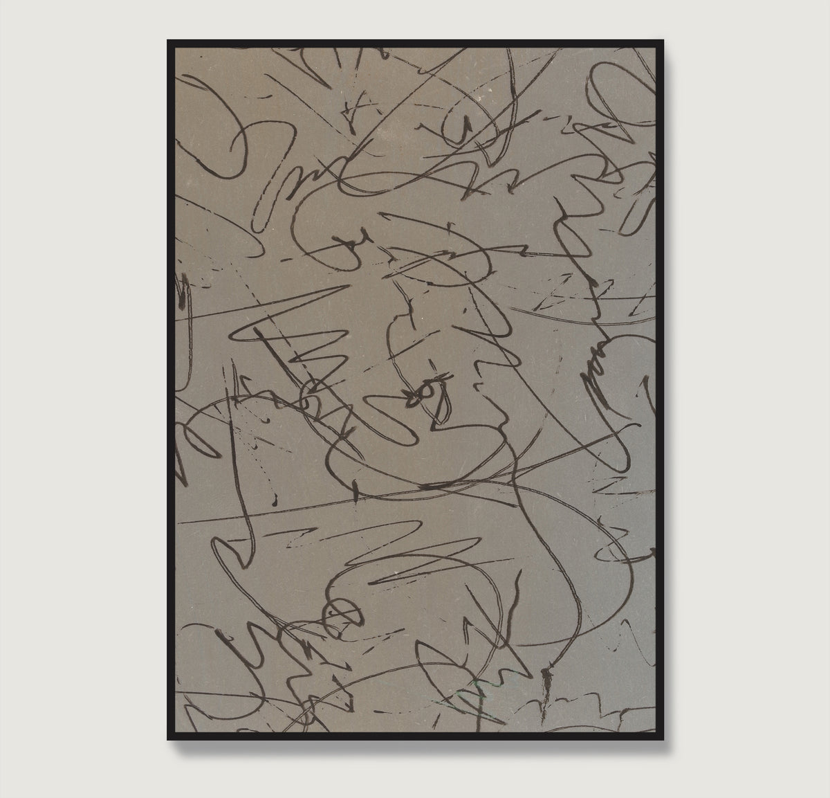 Monochrome abstract contemporary art print.