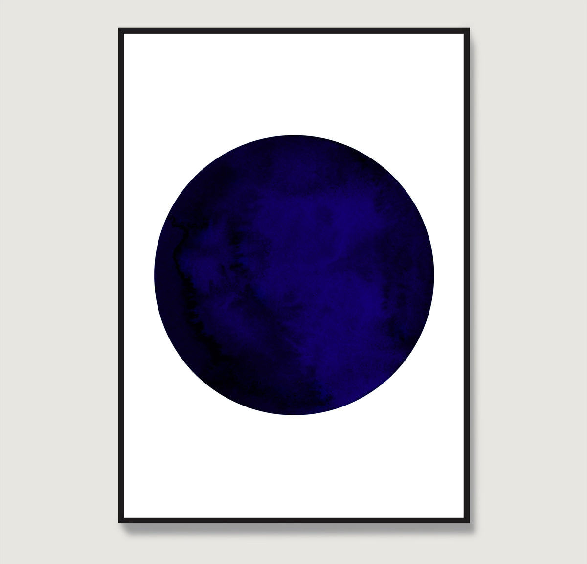 Blue planet minimalist graphic art print.