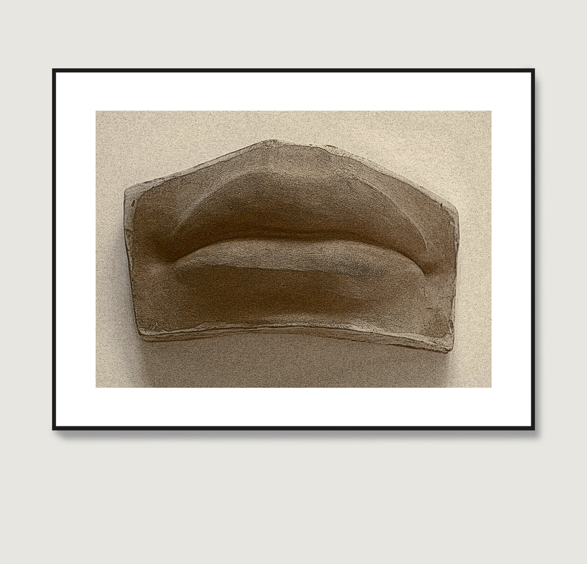 Michelangelo David's mouth, anatomy monochrome art print.