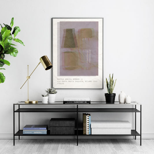 Photography artistic art print with pastel colors in a bright interior.
