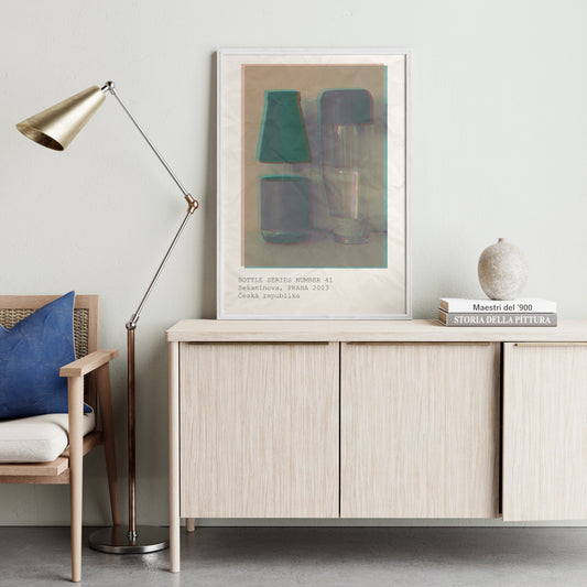 Artistic, contemporary photography art print in a natural interior.