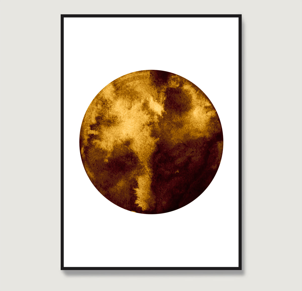 Planet minimalist graphic art print.