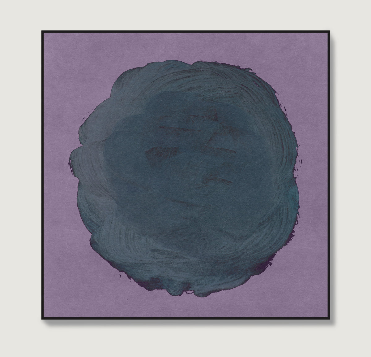 Green on pink abstract contemporary art print.