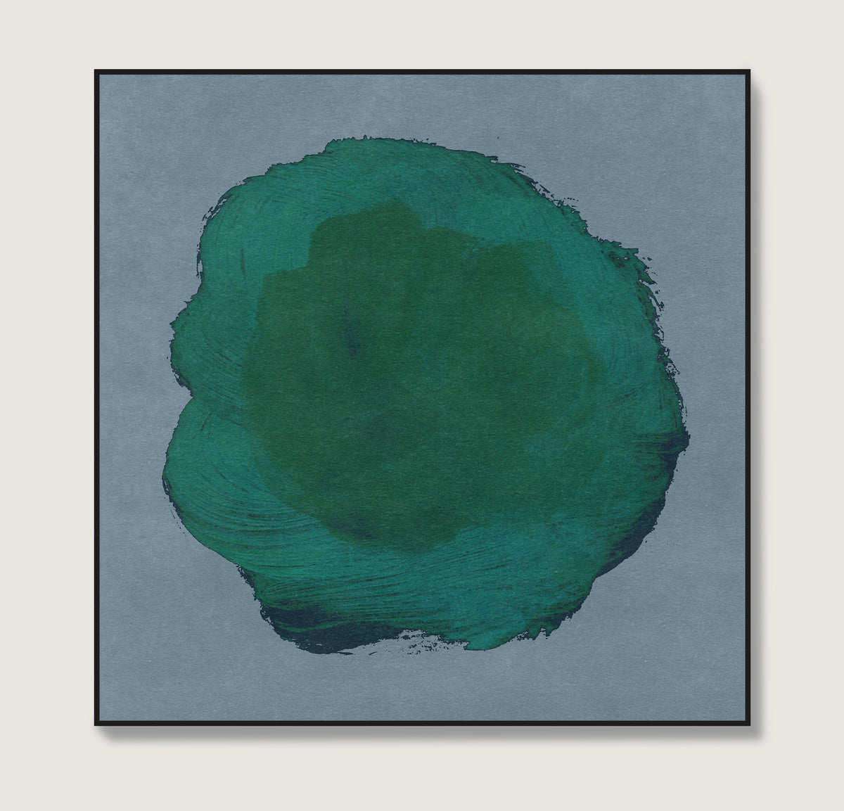 Emerald green abstract contemporary art print.