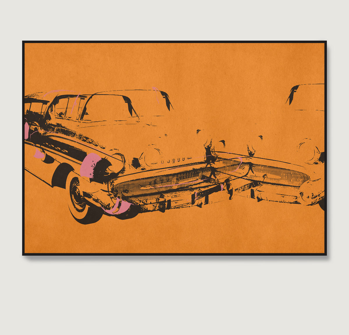 Orange car crash pop art art print.