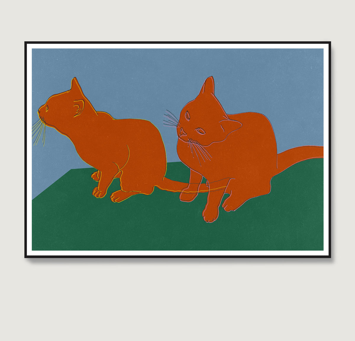 Art print with two cats.