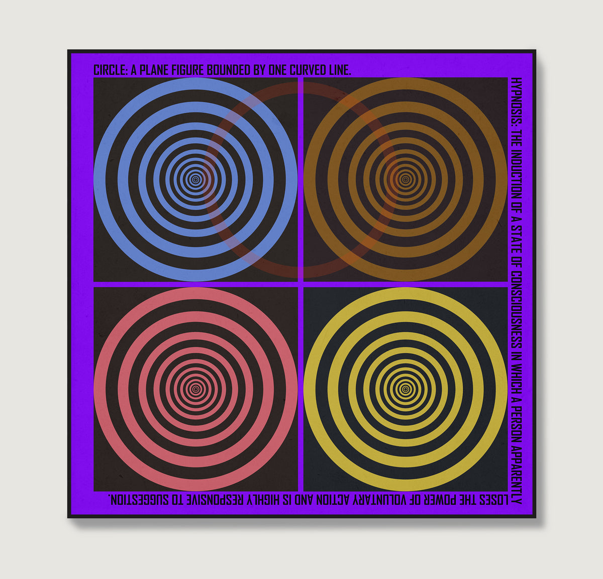 Colorful abstract vintage art print.