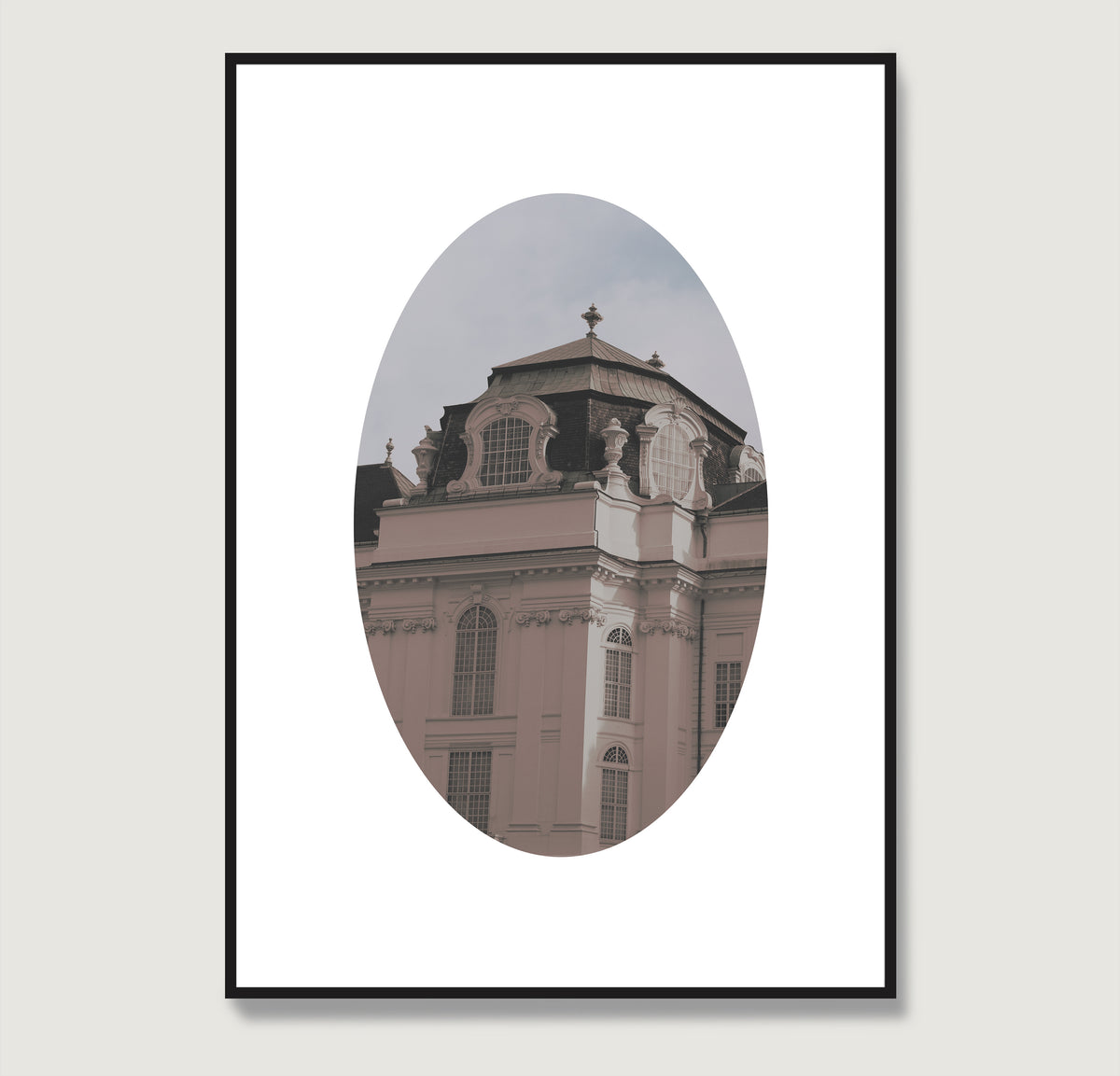Architectural corner of a Vienna building, pastel colors photography art print.