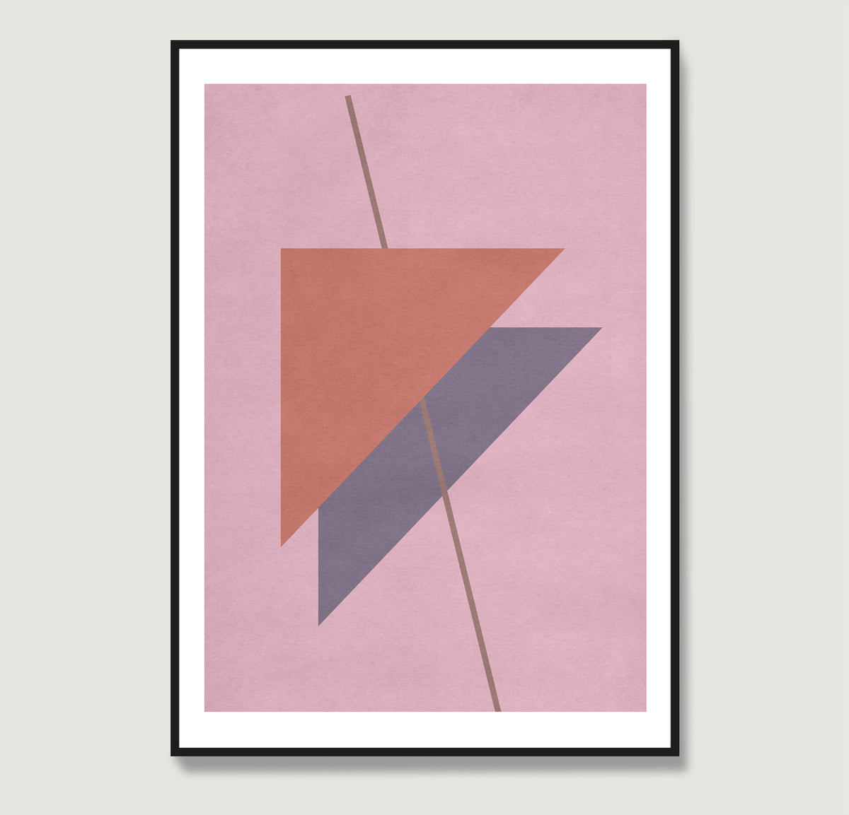 Pink abstract graphic art print.
