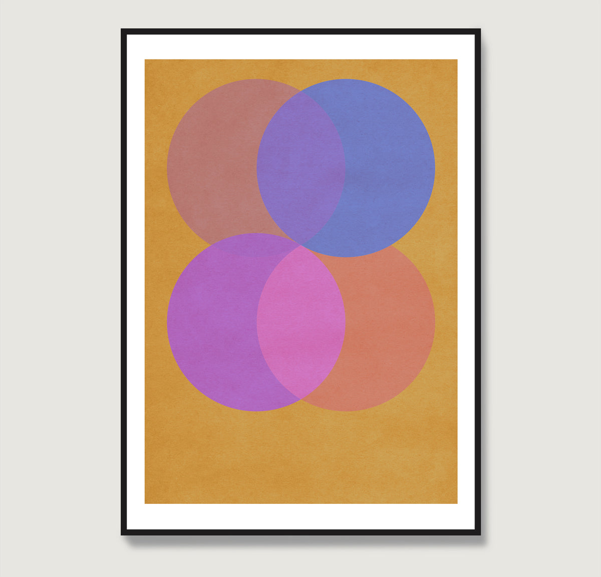 Colorful geometric graphic art print.