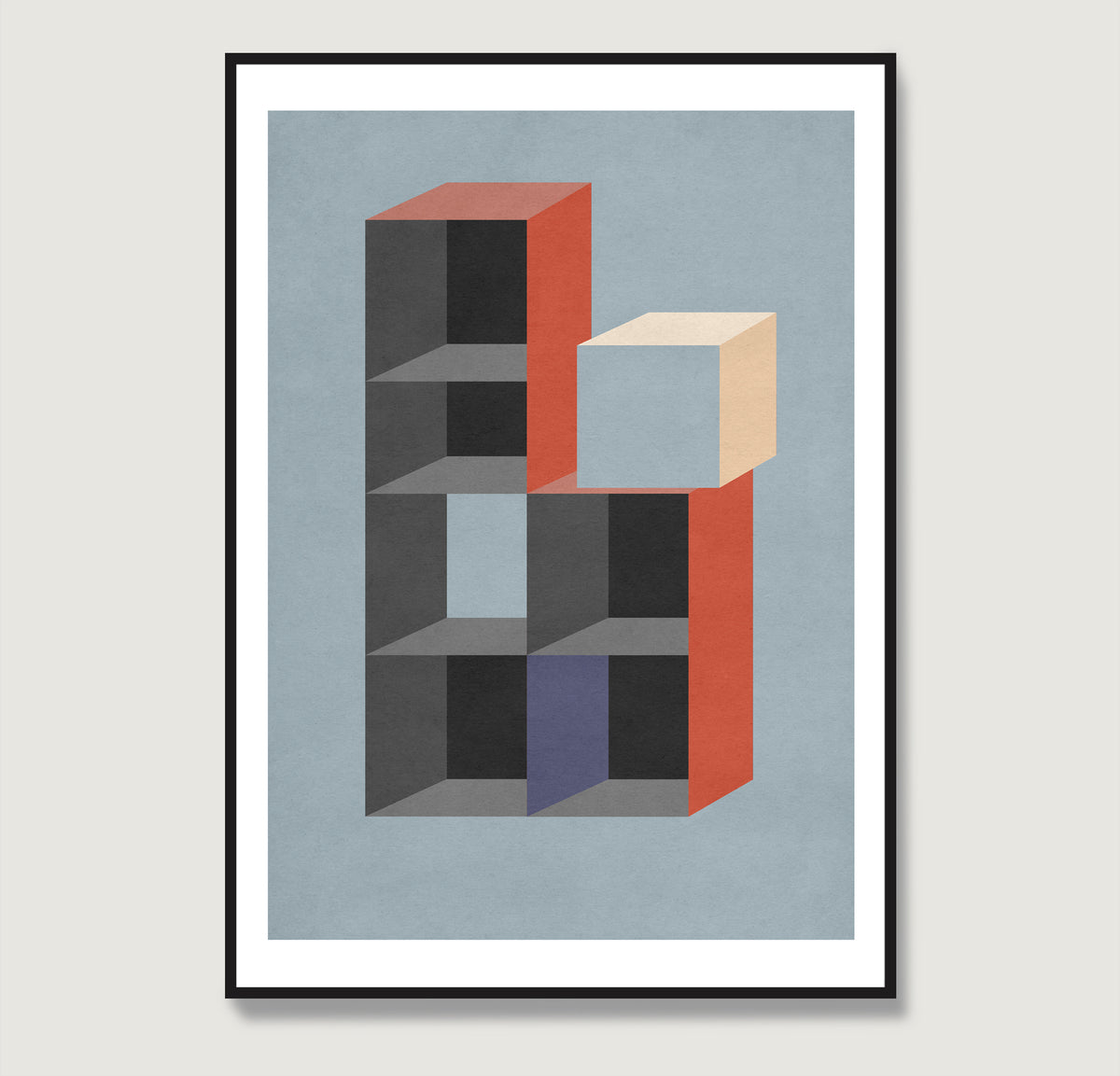 Moody geometric graphic art print.