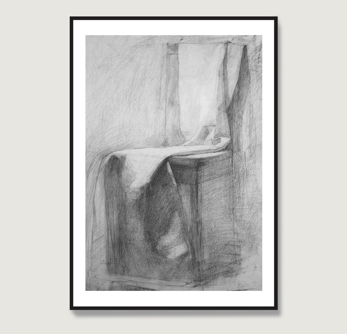 Classic academic pencil drawing art print.