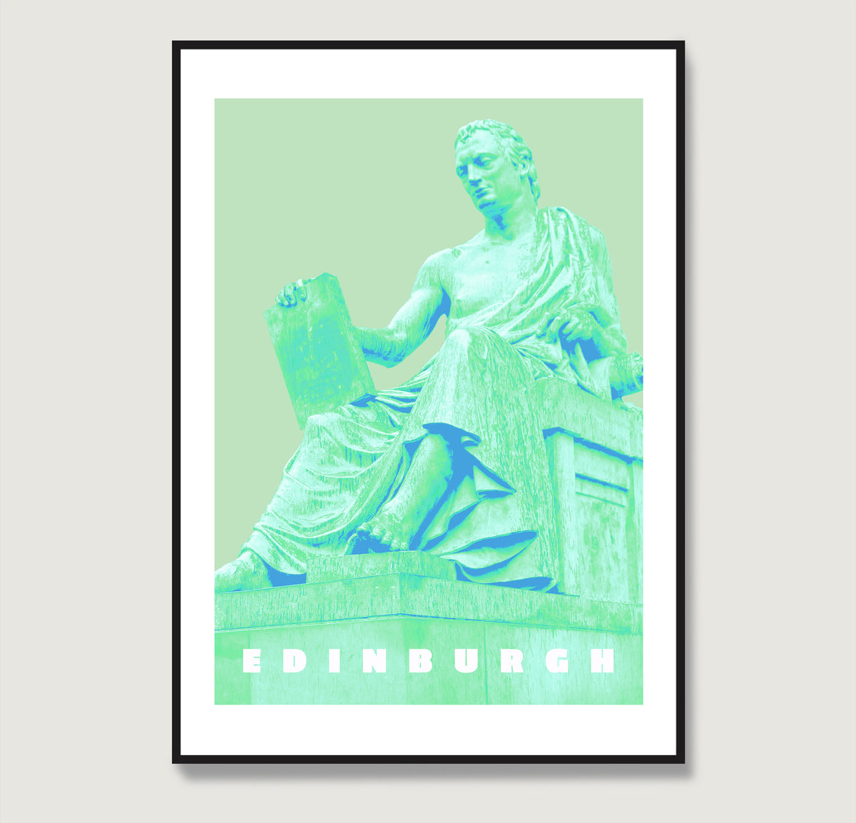 Travel poster Edinburgh landmark green art print.