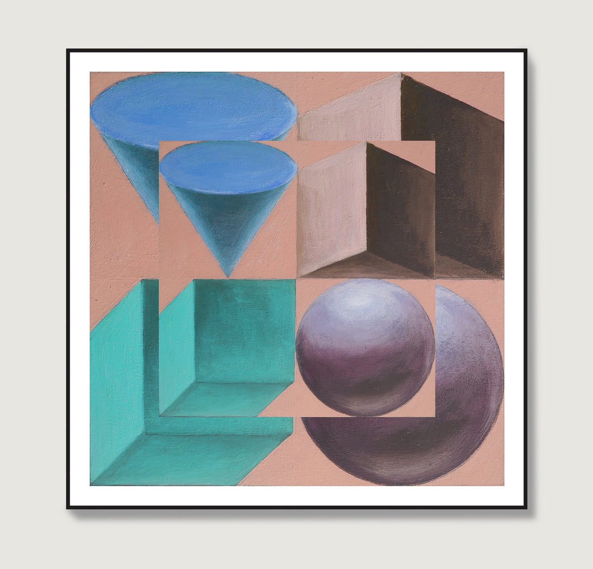 Colorful artistic geometric art print.