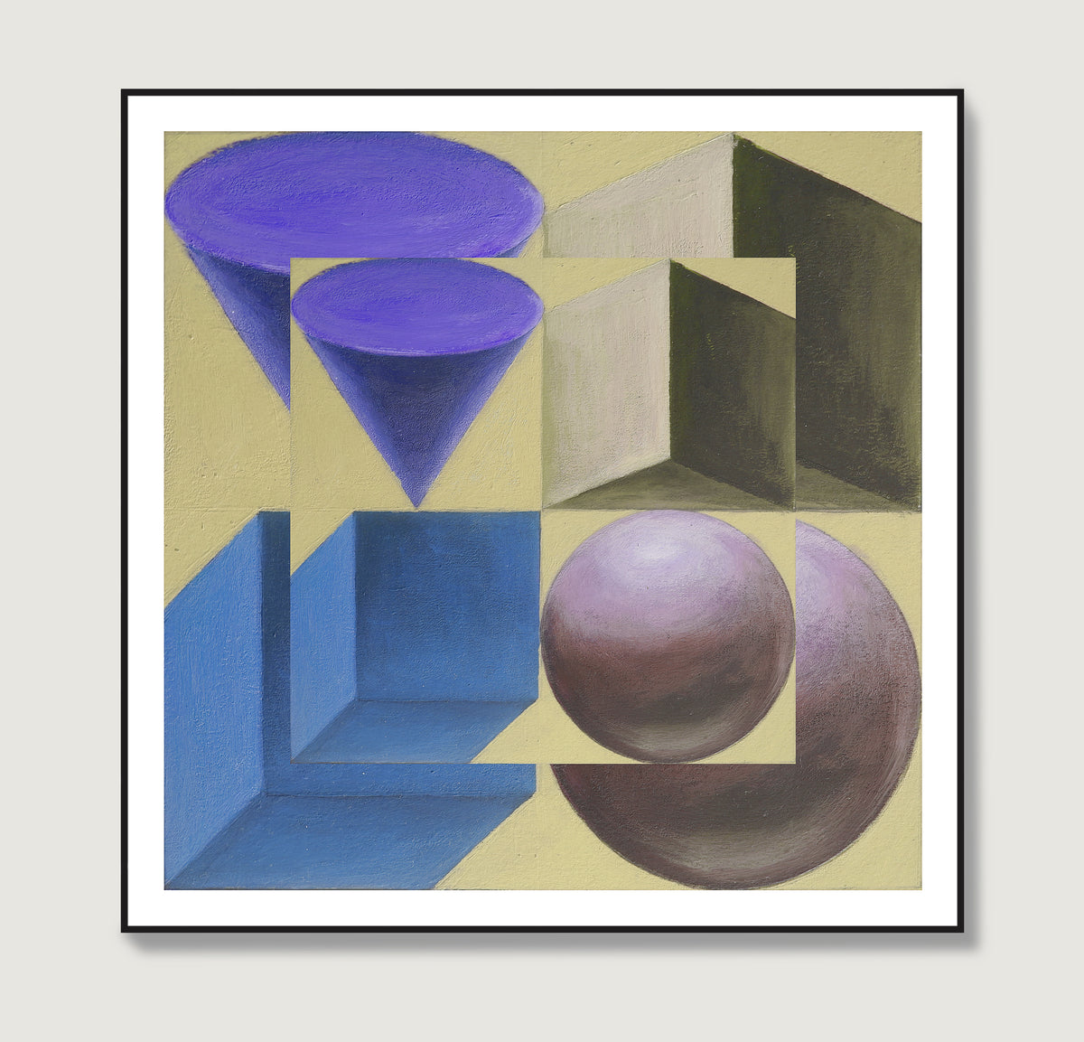 Pastel colors artistic geometric art print.