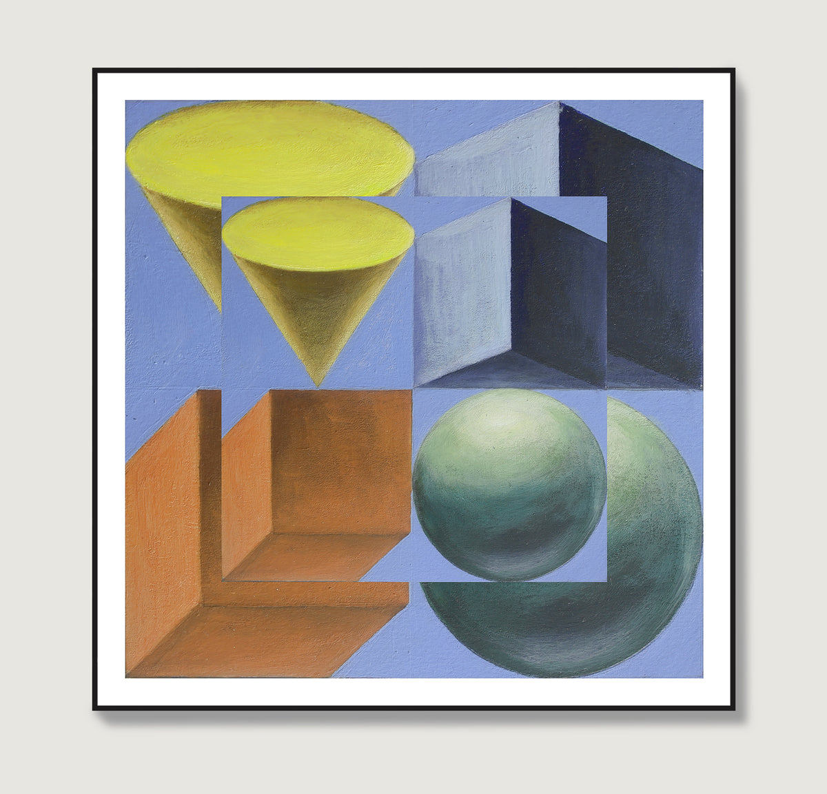 Colorful and playful geometric art print.