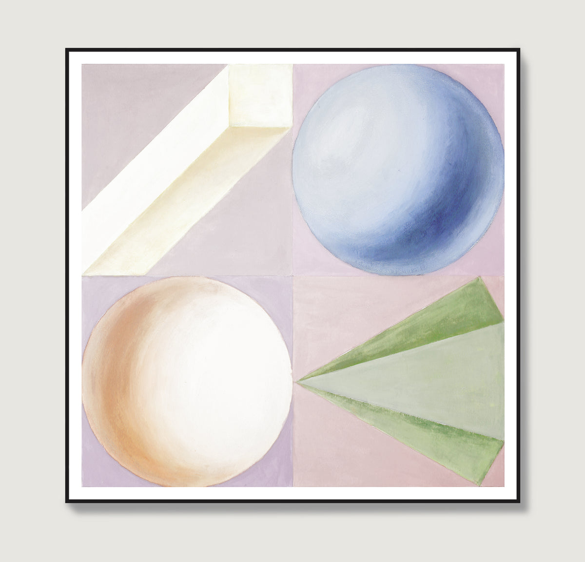 Bright pastel colors artistic geometric art print.
