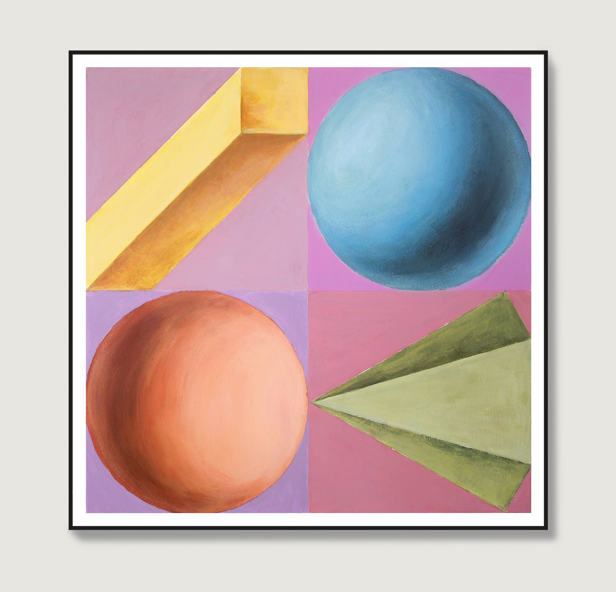 Intense colors playful and colorful geometric art print.