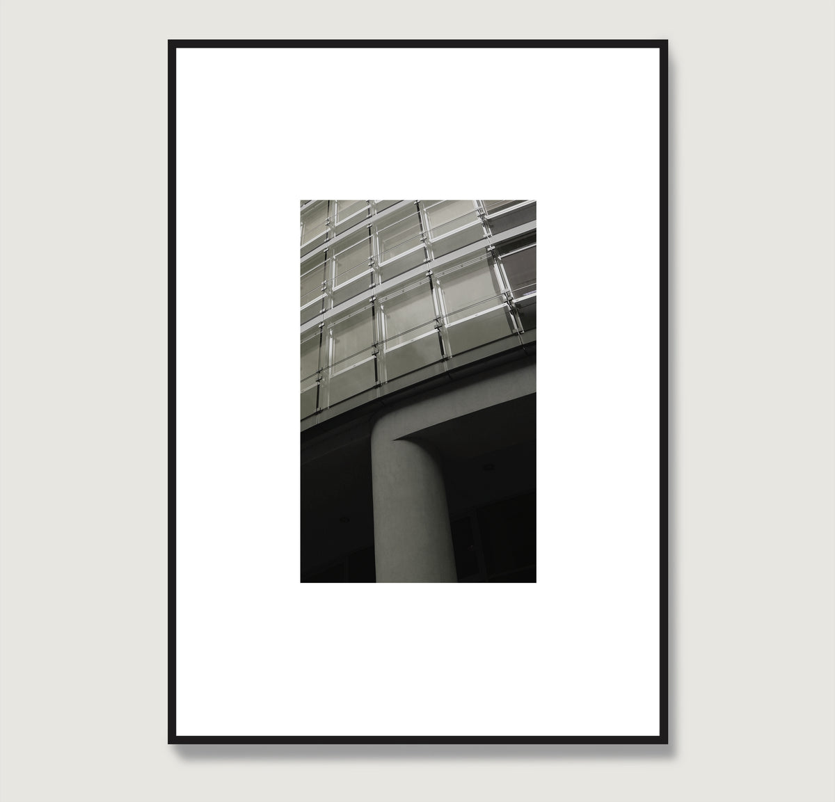 Modern architecture, monochrome photography art print.