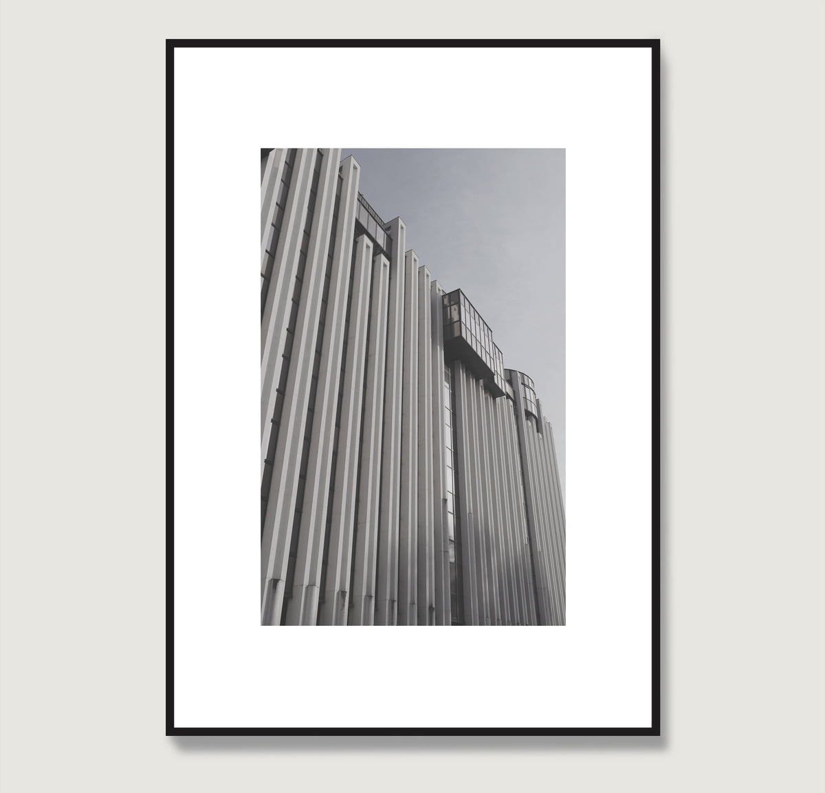 Brutalist, monumental architecture, photography art print.