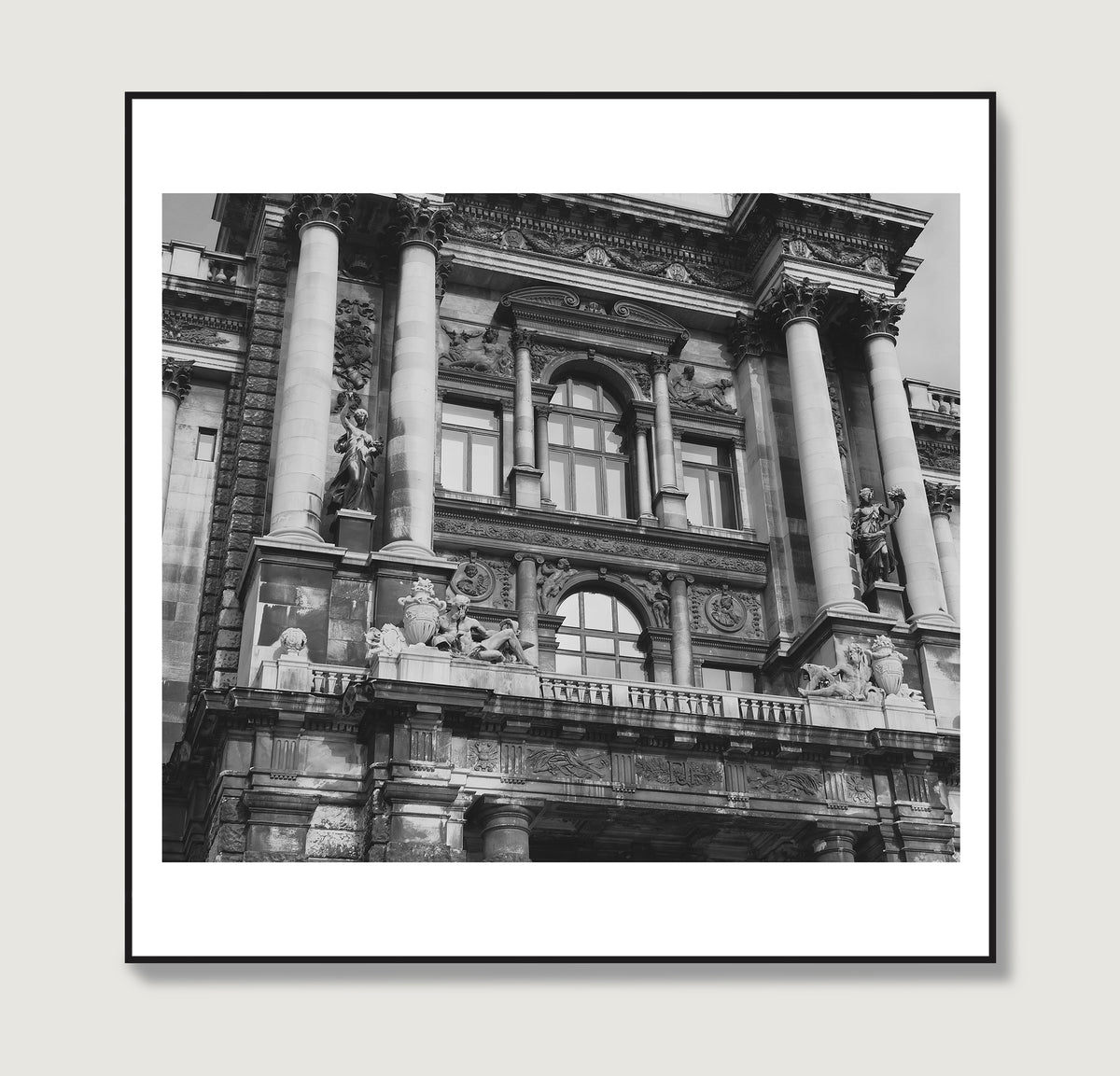 Vienna black and white architectural photography art print.