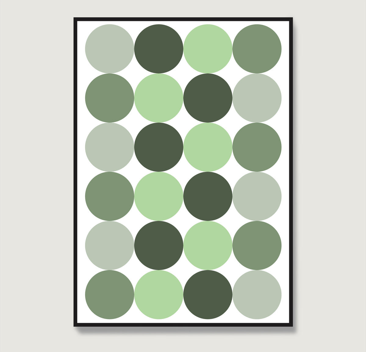 Minimalist green graphic art print.