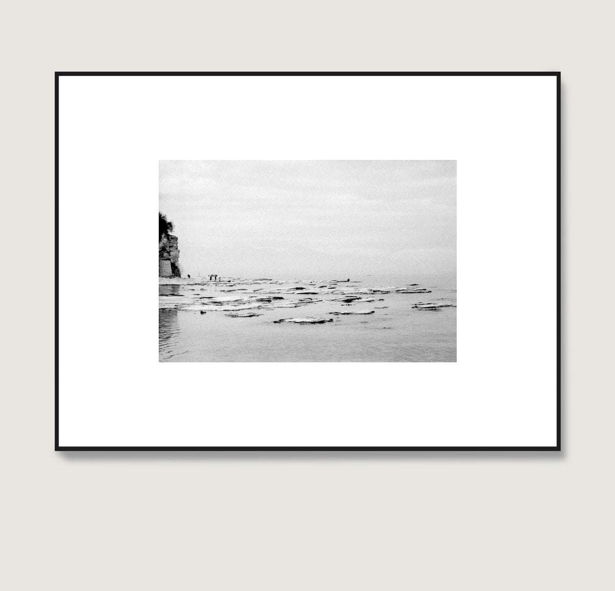 Lake Garda vintage black and white photography art print.