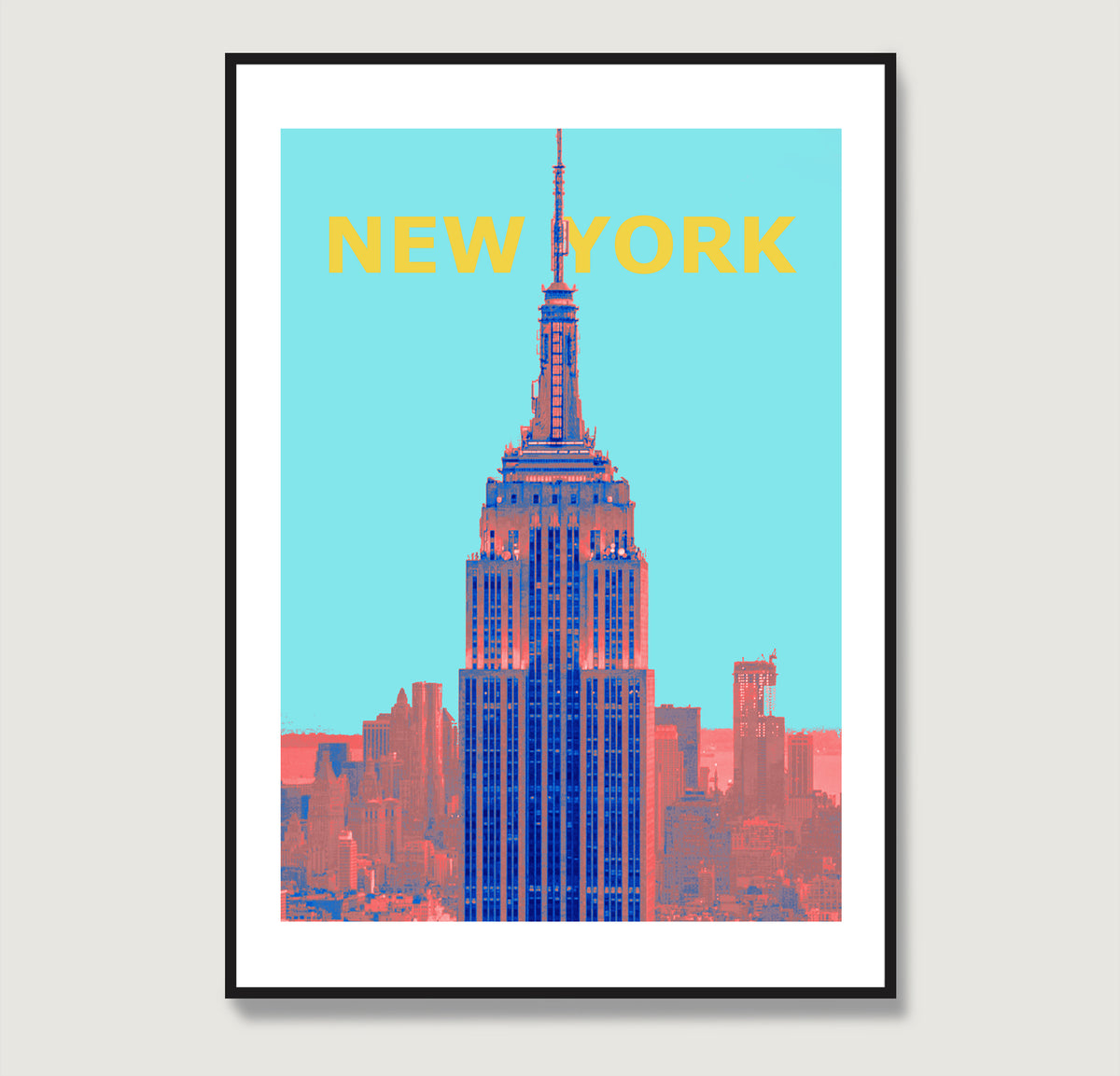 Travel poster New York landmark art print.