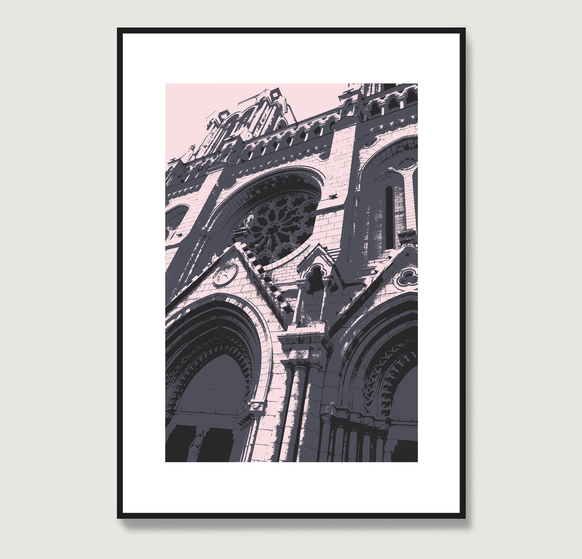 Cathedral facade pop art art print.