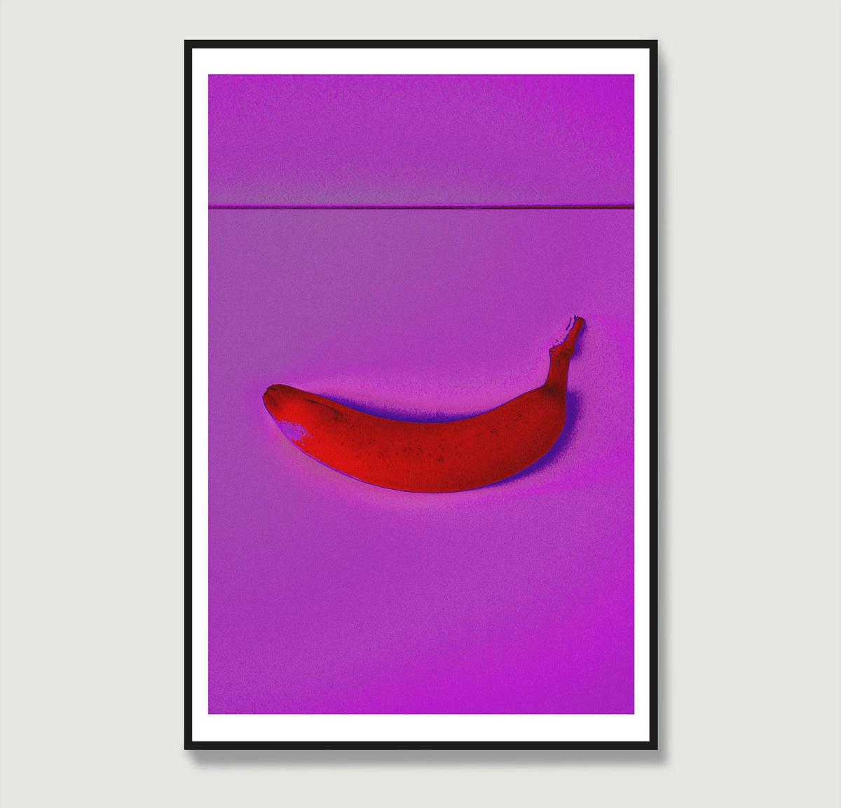 Pink banana minimalist pop art art print.
