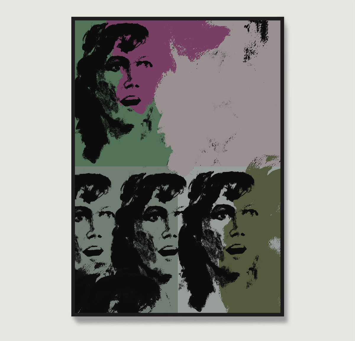 Green and pink pop art art print.