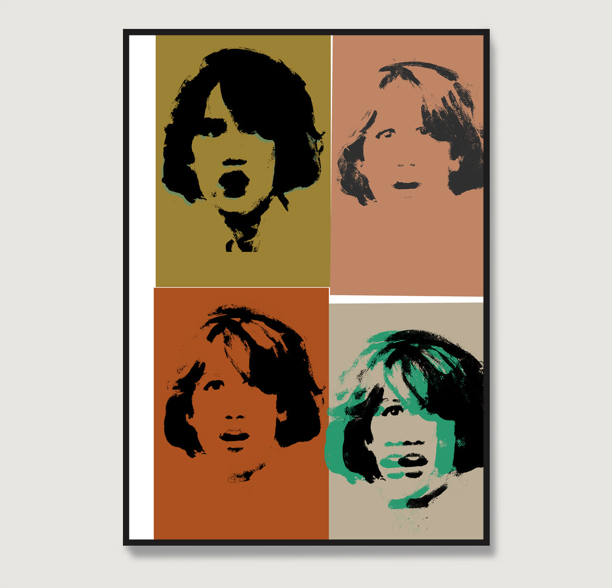 Colorful portrait repetition pop art art print.