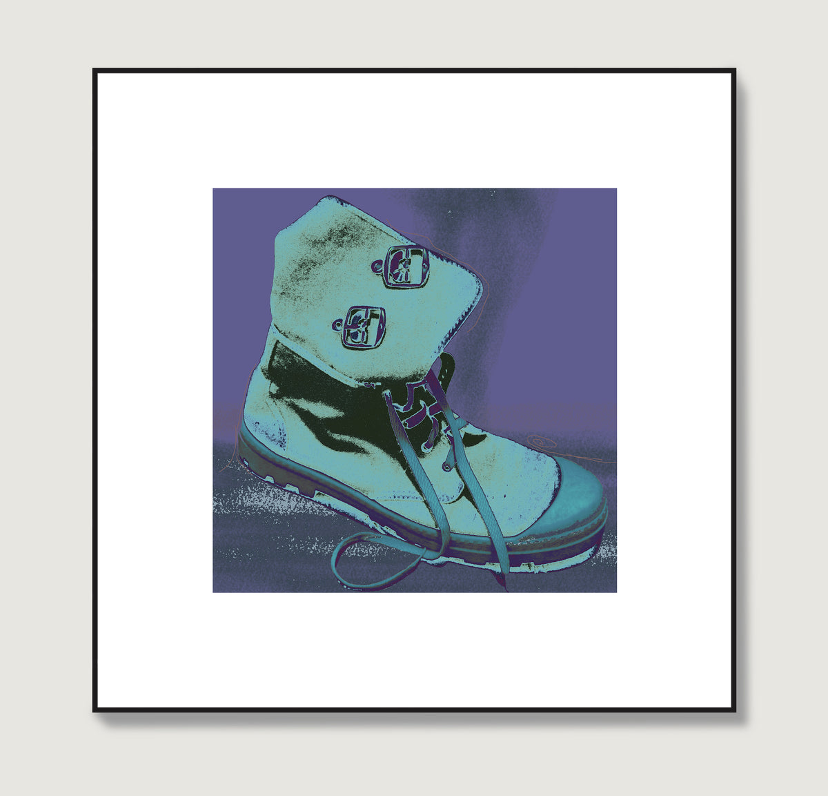 Purple boot pop art art print.