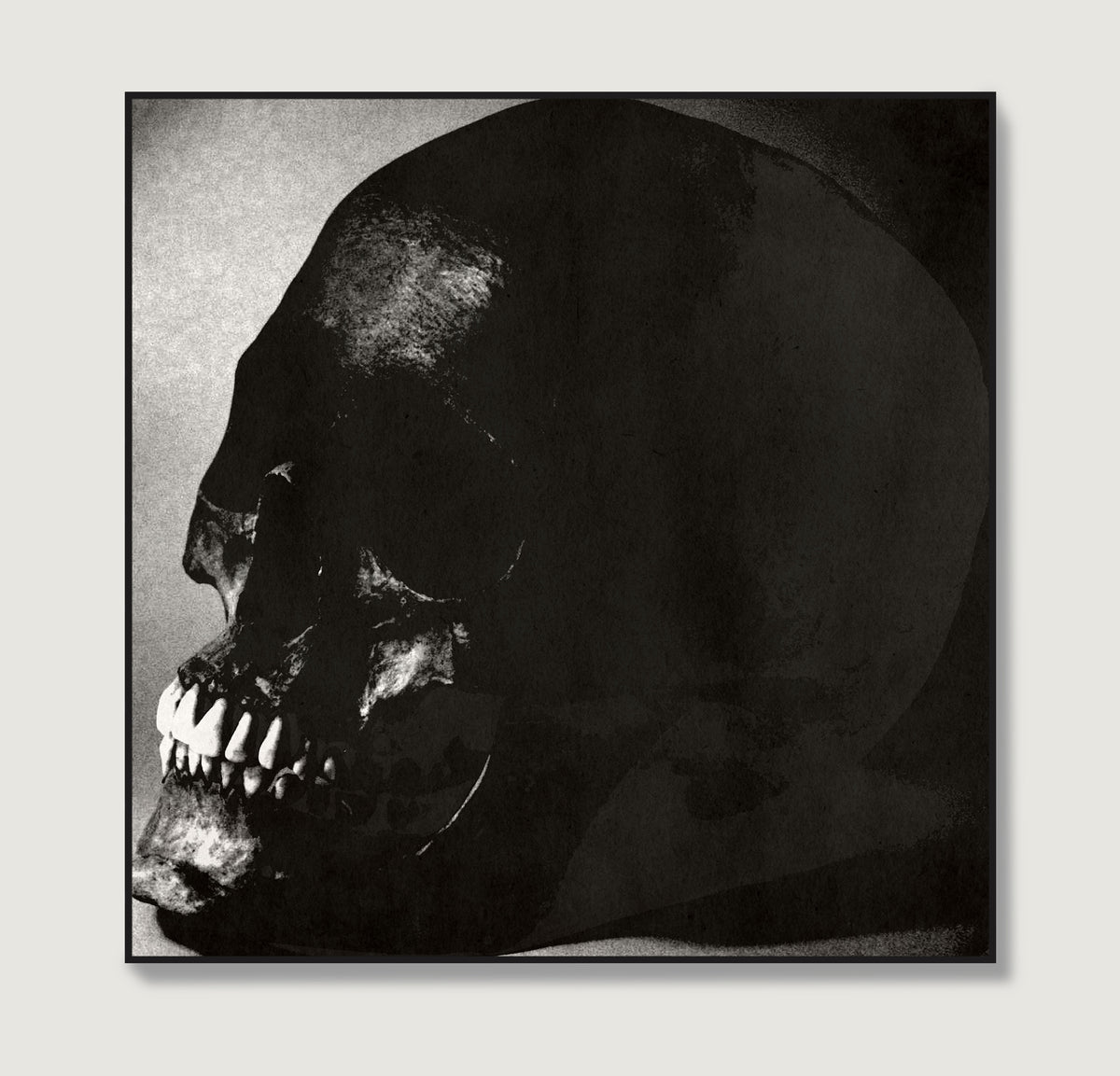 Black and white skull pop art art print.