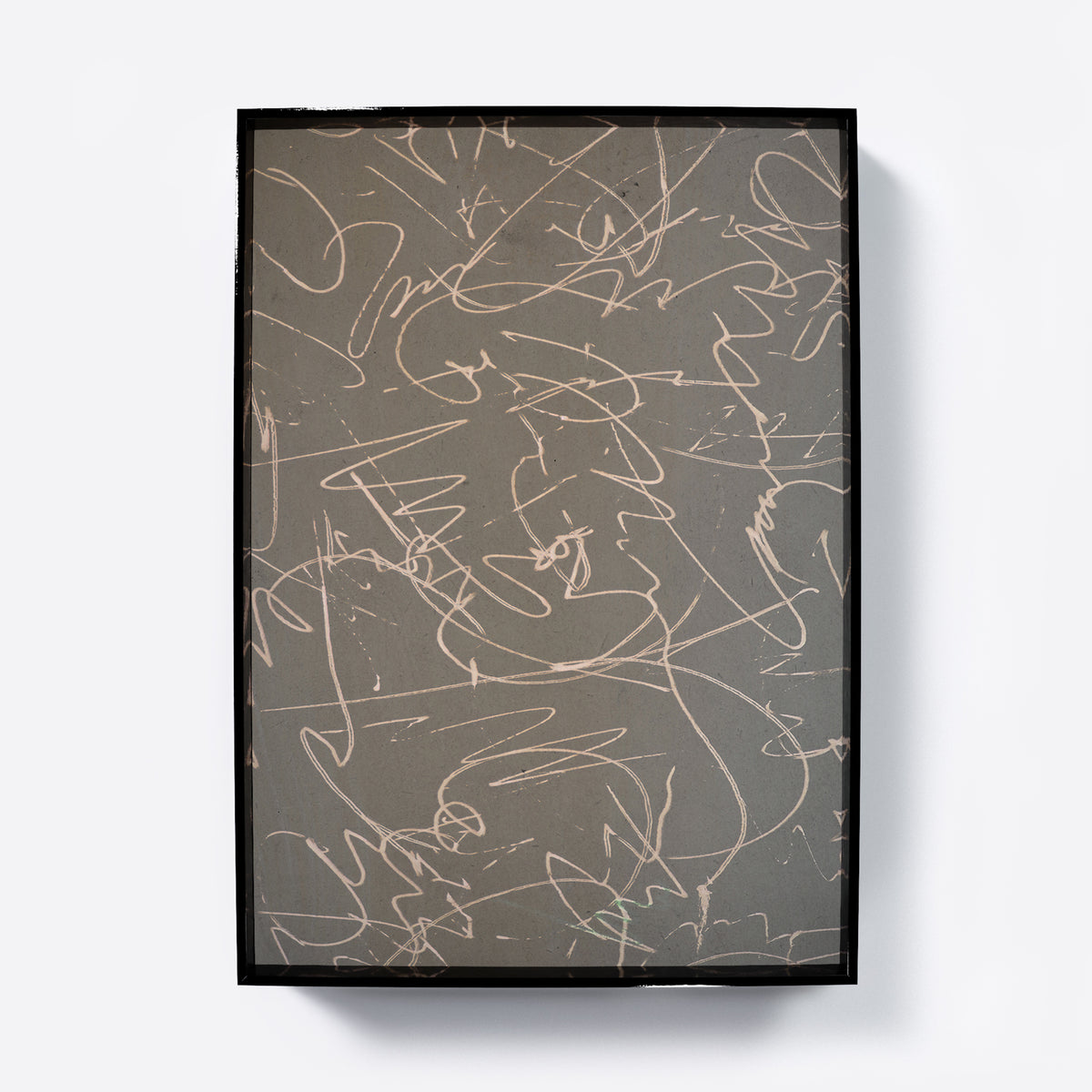 Monochrome abstract art print.