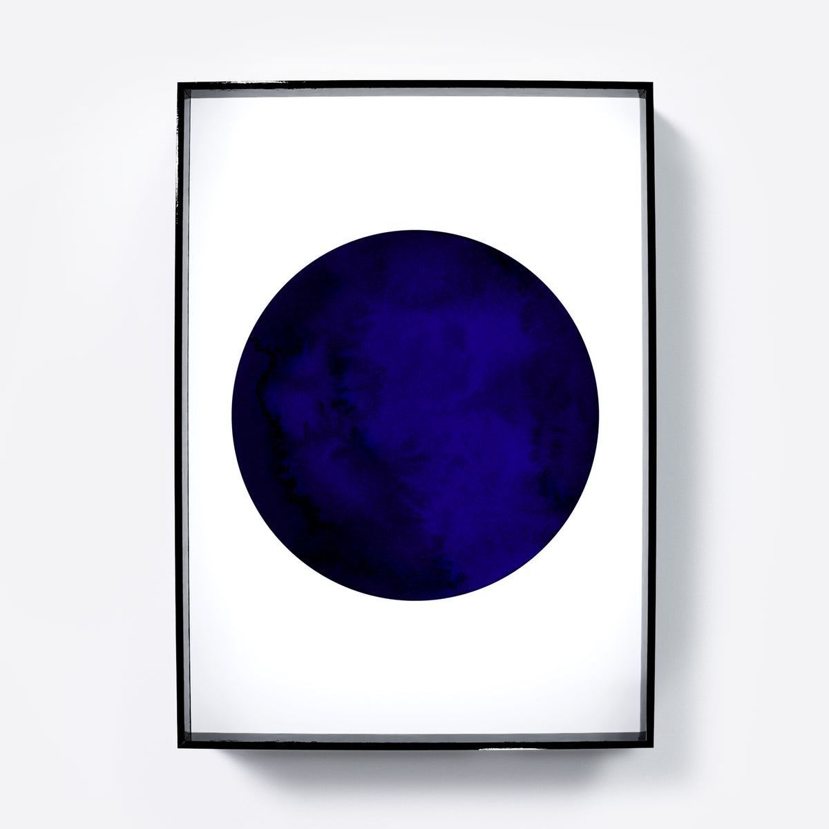 Blue planet minimalist graphic art print.