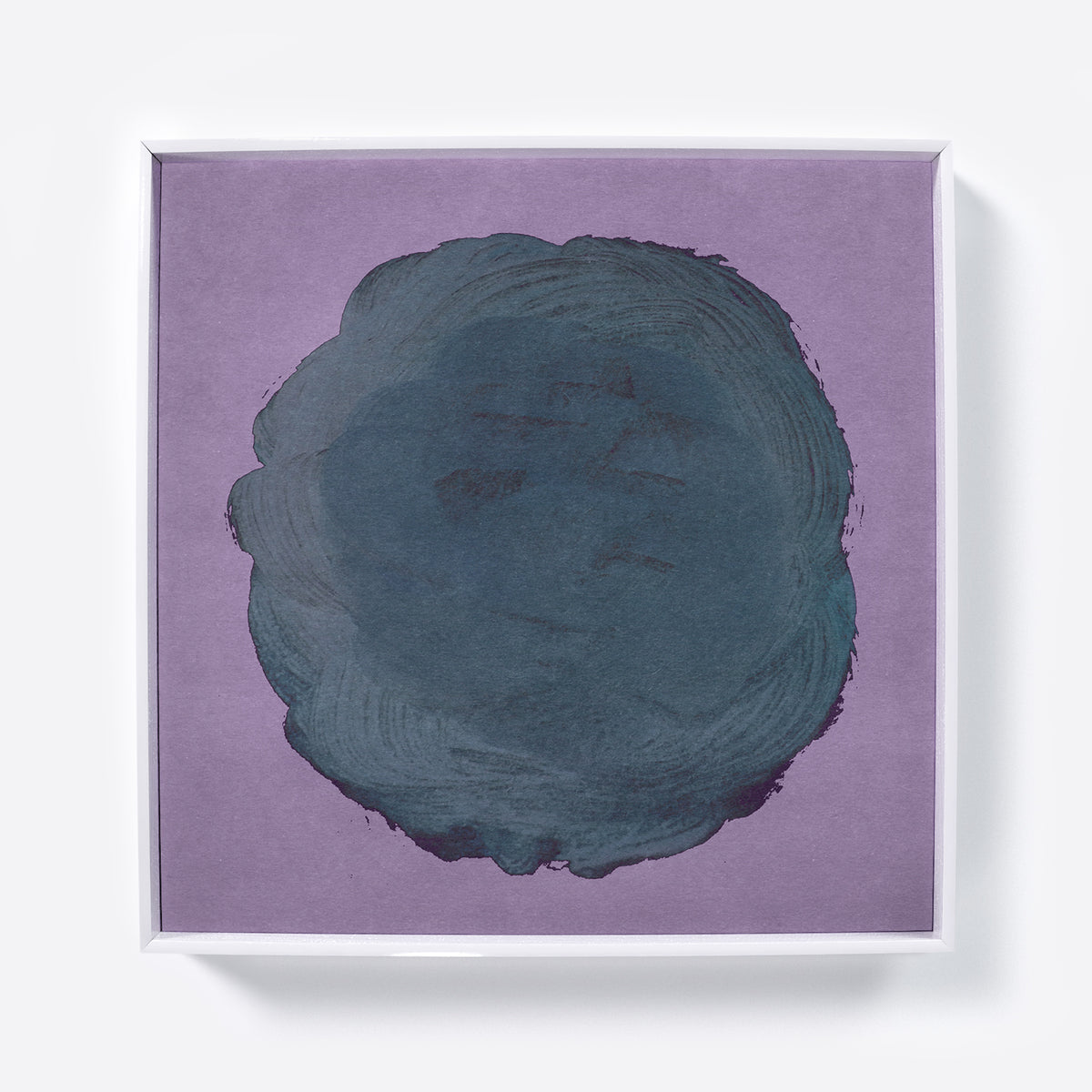 Green on pink abstract contemporary art print.