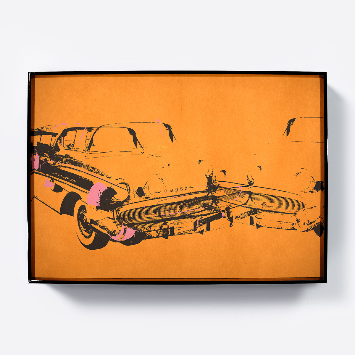 Orange car crash pop art art print.