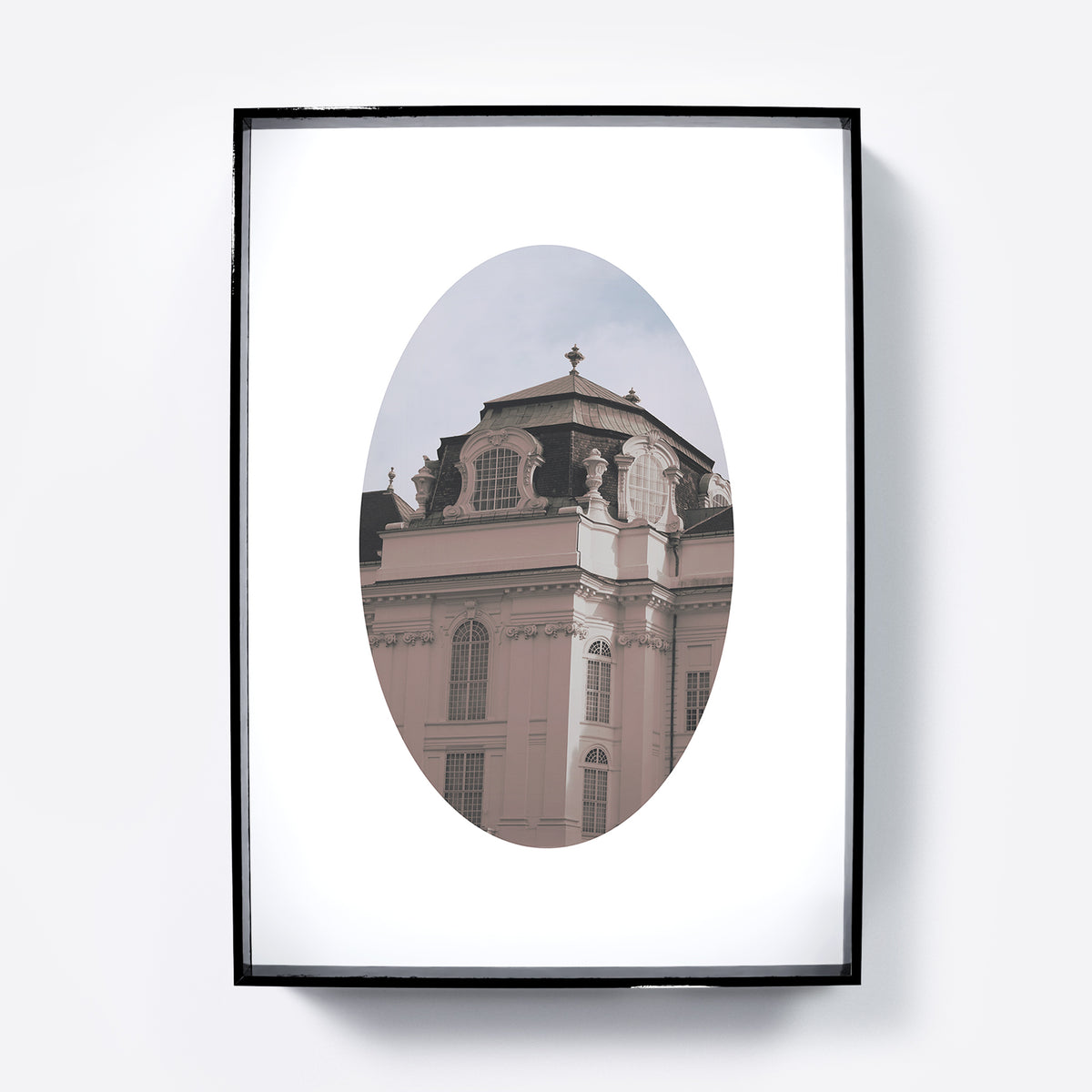 Architectural corner of a Vienna building, pastel colors photography art print.