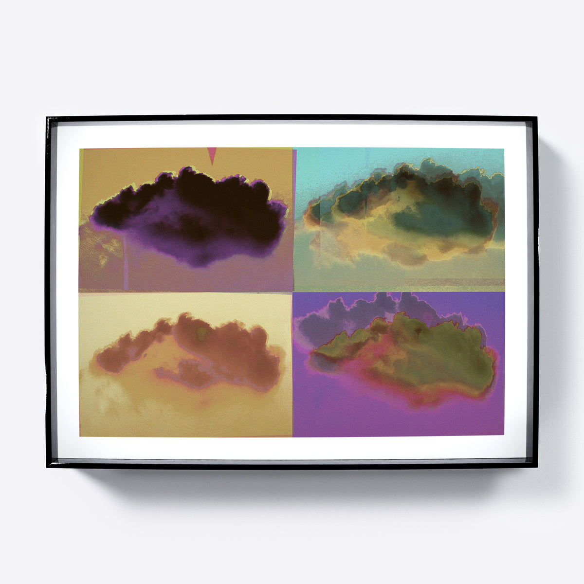Pop art clouds colorful art print.