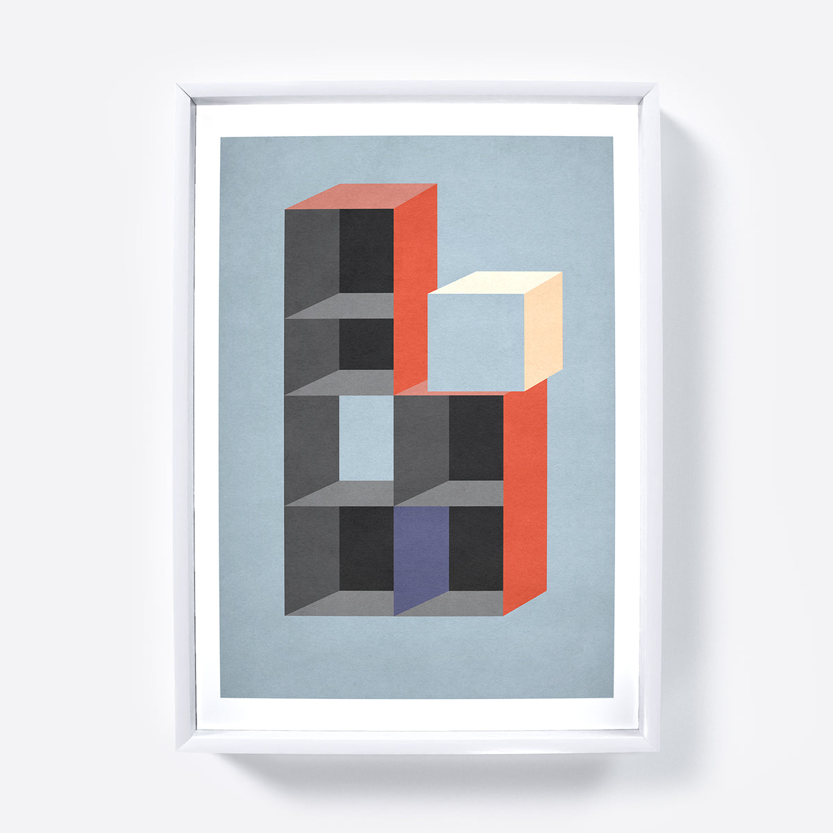 Moody geometric graphic art print.