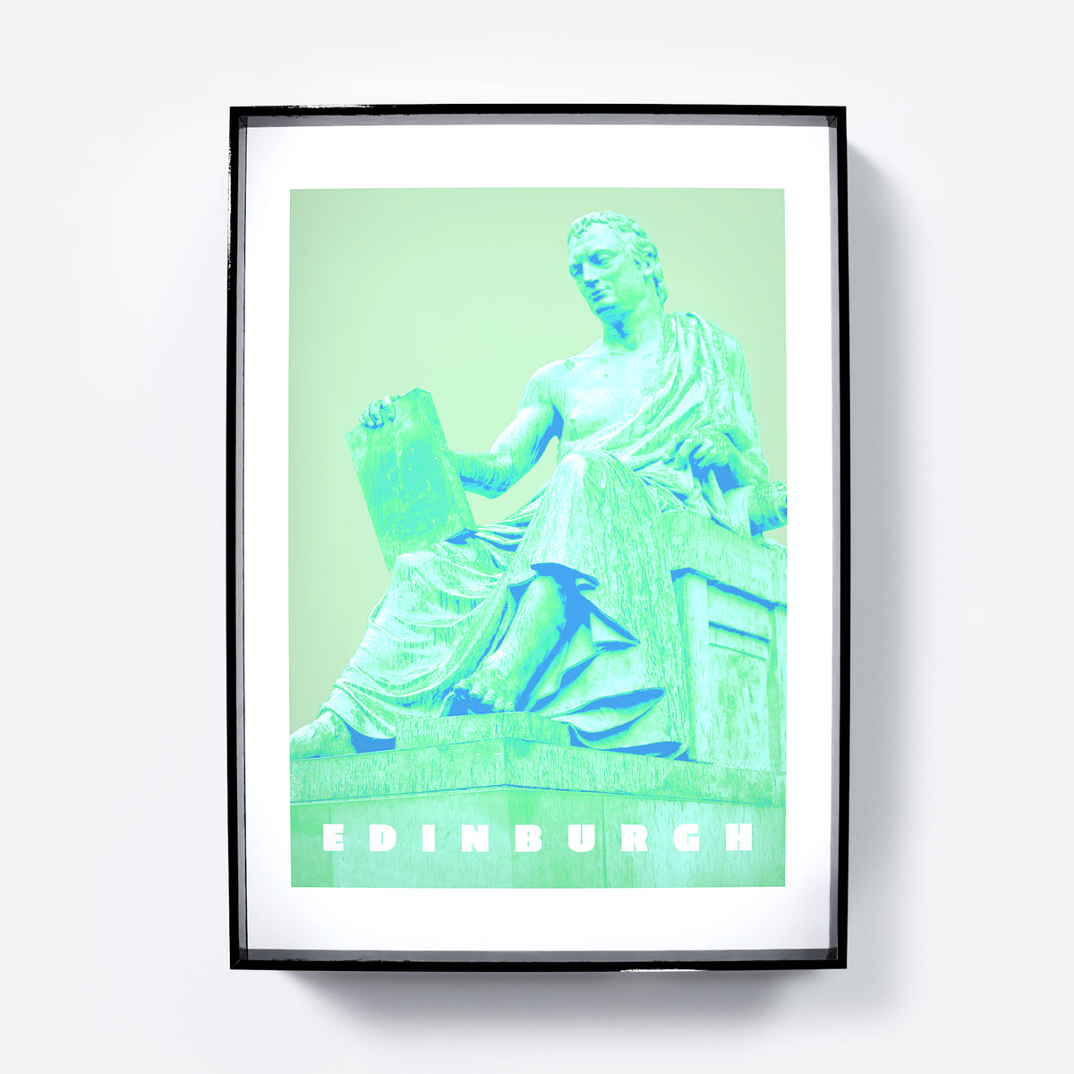 Travel poster Edinburgh landmark green art print.