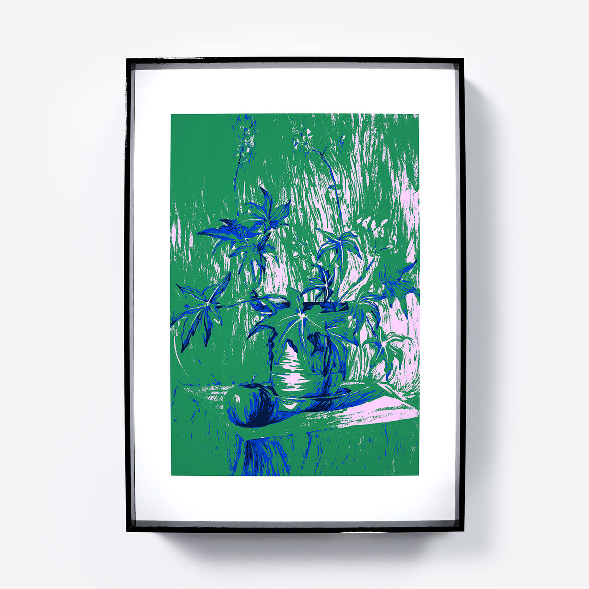 Still life with plant green graphic art print.