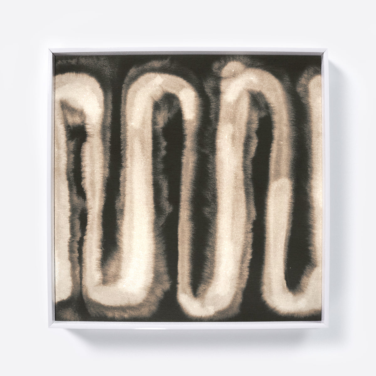 Monochrome watercolor abstract art print.