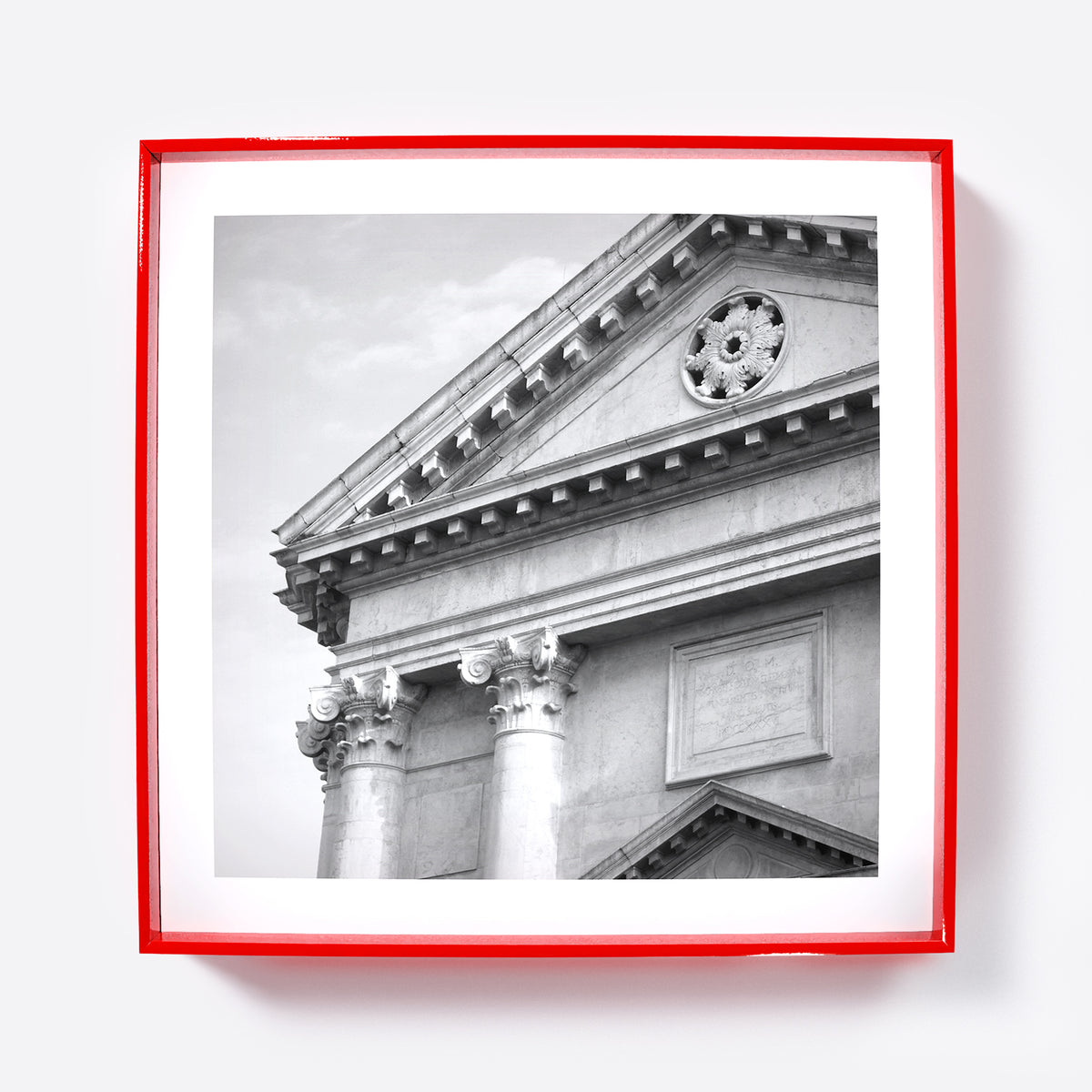 Monumental, classic architectural corner of Venice, black and white photography art print.