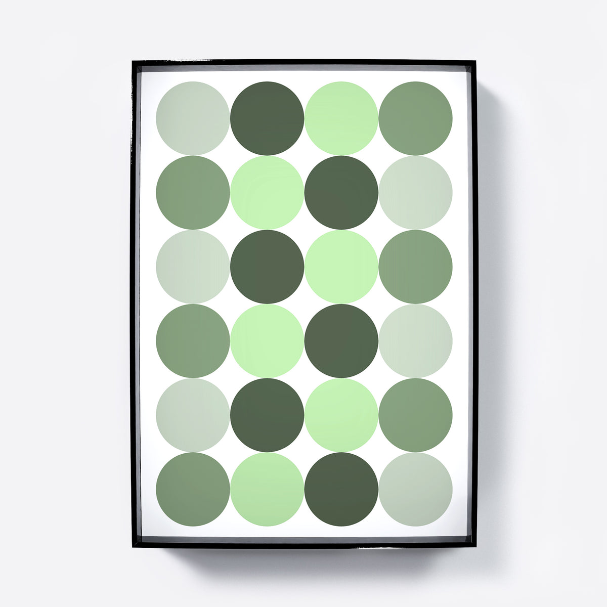 Minimalist green graphic art print.