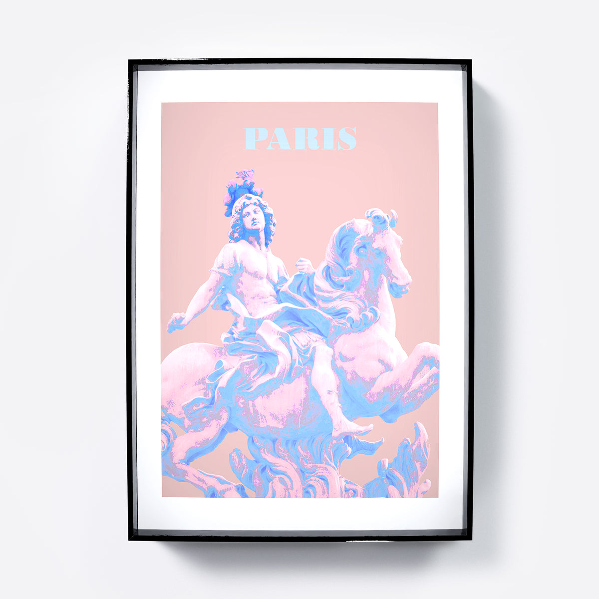 Travel poster Paris landmark pastel colors art print.