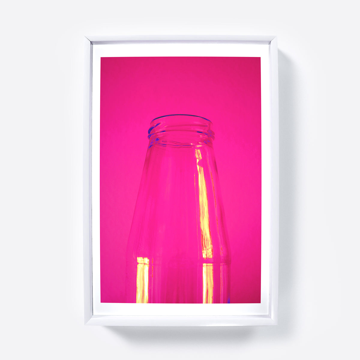Minimalist intense neon pink art print.